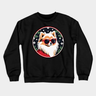 Pomeranian Christmas Drawing Crewneck Sweatshirt